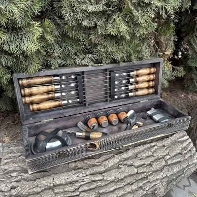 Подарунковий набір Mzavod Отаман кейс-столик темна текстура - 1 Подарунковий набір Mzavod Отаман кейс-столик темна текстура - 1 - Robinzon.ua