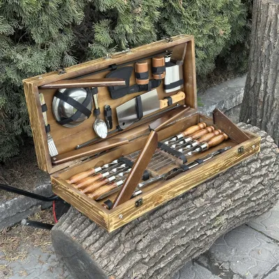 Подарунковий набір Mzavod Пікнік кейс-столик світла текстура - 1 - Robinzon.ua