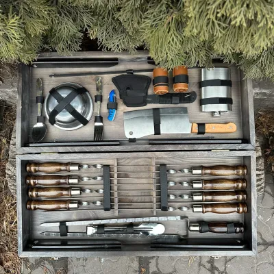 Подарунковий набір Mzavod Пікнік кейс-столик темна текстура - 3 Подарунковий набір Mzavod Пікнік кейс-столик темна текстура - 3 - Robinzon.ua