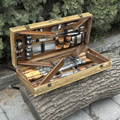 Подарунковий набір Mzavod Майстер Гриль кейс-столик світла текстура - 1 Подарунковий набір Mzavod Майстер Гриль кейс-столик світла текстура - 1 - Robinzon.ua