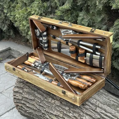 Подарунковий набір Mzavod Майстер Гриль кейс-столик світла текстура - 2 Подарунковий набір Mzavod Майстер Гриль кейс-столик світла текстура - 2 - Robinzon.ua