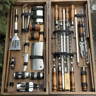 Подарунковий набір Mzavod Майстер Гриль кейс-столик світла текстура - 3 Подарунковий набір Mzavod Майстер Гриль кейс-столик світла текстура - 3 - Robinzon.ua