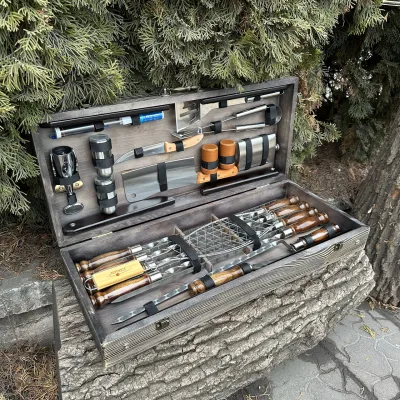 Подарунковий набір Mzavod Майстер Гриль кейс-столик темна текстура - 1 Подарунковий набір Mzavod Майстер Гриль кейс-столик темна текстура - 1 - Robinzon.ua