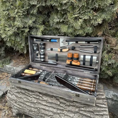 Подарунковий набір Mzavod Майстер Гриль кейс-столик темна текстура - 2 Подарунковий набір Mzavod Майстер Гриль кейс-столик темна текстура - 2 - Robinzon.ua