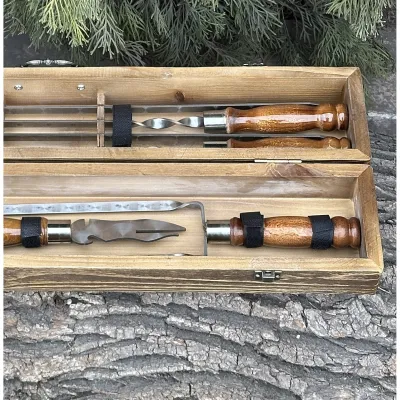 Подарунковий набір Mzavod ШашлиКейс світла текстура - 4 Подарунковий набір Mzavod ШашлиКейс світла текстура - 4 - Robinzon.ua