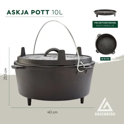 Казан з кришкою Groenberg Askja Pot 33 cm / 10 L Black (266018) - 1 - Robinzon.ua