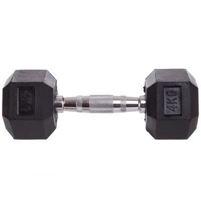 Гантель 4 кг цельная шестигранная гексагональная Zelart - 2 - Robinzon.ua