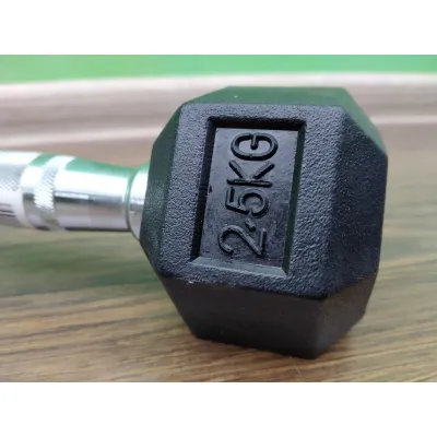 Гантель 2.5 кг цельная шестигранная гексагональная Zelart - 4 Гантель 2.5 кг цельная шестигранная гексагональная Zelart - 4 - Robinzon.ua