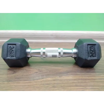 Гантель 2.5 кг цельная шестигранная гексагональная Zelart - 6 Гантель 2.5 кг цельная шестигранная гексагональная Zelart - 6 - Robinzon.ua