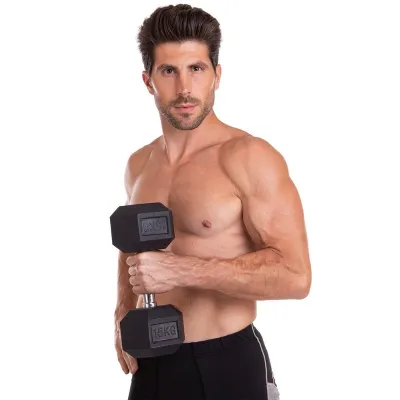 Гантель 15 кг цельная шестигранная гексагональная Zelart - 3 Гантель 15 кг цельная шестигранная гексагональная Zelart - 3 - Robinzon.ua