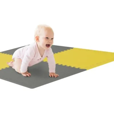 Мат-пазл EVA 1 см - 4 частин Hop-Sport A010 сірий/жовтий - 3 - Robinzon.ua