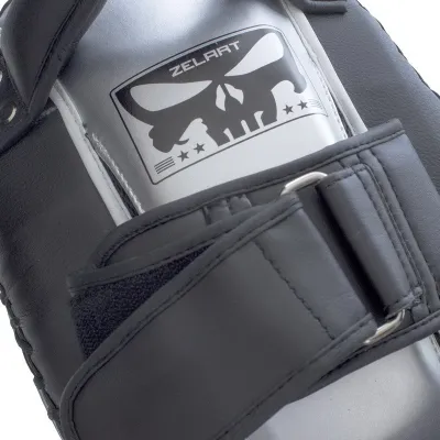 Пады для тайского бокса Тай-пэды ZELART BO-1326 размер 33x20x11 см чёрный-серебряный - 4 - Robinzon.ua