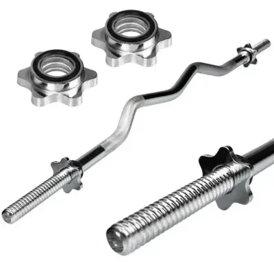 Штанга наборная + W-образный гриф + Гантели 91 кг Гантели, гири, штанги и диски ударопрочный пластик - 1 - Robinzon.ua