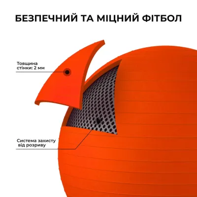 Фітбол (м'яч для фітнесу) 55 см WCG 55 Anti-Burst навантаження 300кг помаранчевий Фітбол - 5 Фітбол (м'яч для фітнесу) 55 см WCG 55 Anti-Burst навантаження 300кг помаранчевий Фітбол - 5 - Robinzon.ua