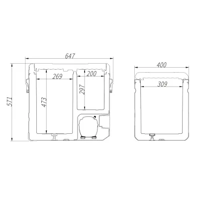 Компрессорный автохолодильник Alpicool TW55. Двухкамерный. Охлаждение до -20 ℃. Питание - 12, 24, 220 вольт, встроенная батарея - 6 - Robinzon.ua