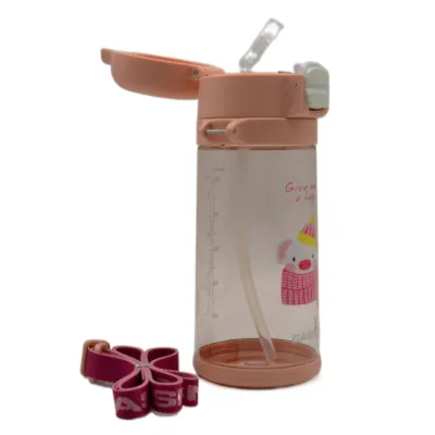 Пляшка для води CASNO 690 мл KXN-1219 Рожева (Свинка) з соломинкою - 4 - Robinzon.ua