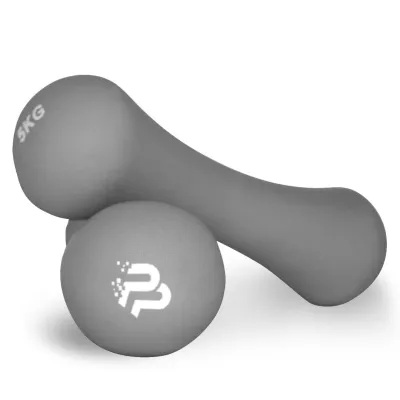 Гантель неопренова PowerPlay 4126 Spartacus 2*5 кг. Сіріі (2шт.) - 1 - Robinzon.ua