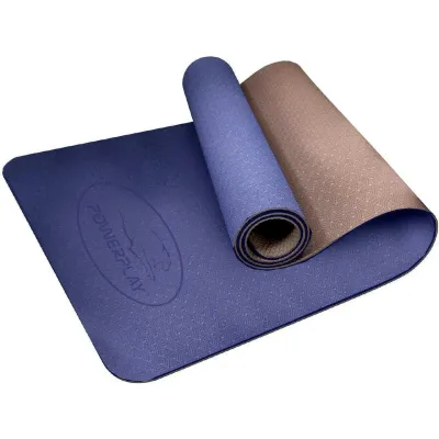 Коврик для йоги и фитнеса PowerPlay 4150 Premium TPE 183*61*0.6 см Синий - 1 - Robinzon.ua