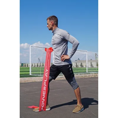 Стрічка-еспандер для фітнесу та реабілітації PowerPlay 4112 0.6мм MediBand Heavy Червона (11кг) - 6 - Robinzon.ua