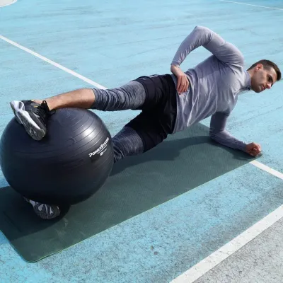 М'яч для фітнесу (фітбол) Power System PS-4011 &Oslash;55 cm PRO Gymball Black - 6 - Robinzon.ua