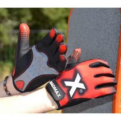 Перчатки для фитнеса и тяжелой атлетики MadMax MXG-101 X Gloves Black/Grey/Red XL - 4 - Robinzon.ua