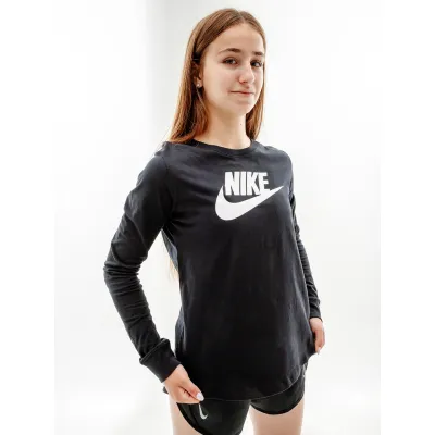 Женский Лонгслив Nike W NSW TEE ESSNTL LS ICN FTRA  Черный L (7dFJ0441-010 L) - 1 - Robinzon.ua