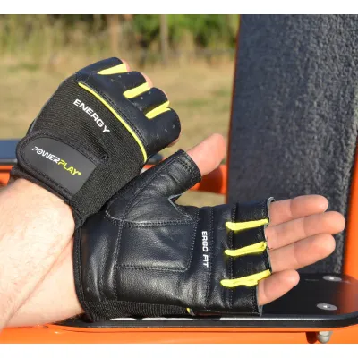 Перчатки для фитнеса PowerPlay 9058 Energy черно-желтые M - 3 - Robinzon.ua