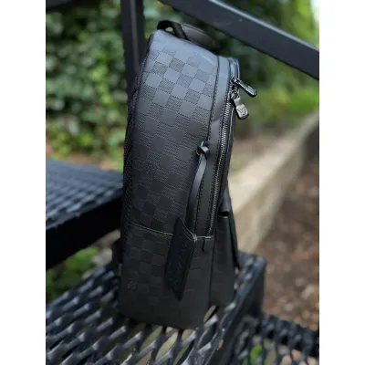 Мужской рюкзак луи витон Louis Vuitton кожаный повседневный черный в шахматку - 3 - Robinzon.ua