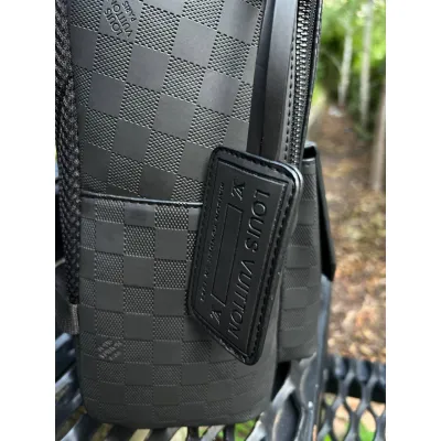 Мужской рюкзак луи витон Louis Vuitton кожаный повседневный черный в шахматку - 5 - Robinzon.ua