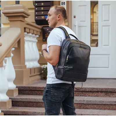 Рюкзак чоловічий шкіряний. Чорний рюкзак з натуральної шкіри Tiding Bag B2-7371Aчорний - 1 Рюкзак чоловічий шкіряний. Чорний рюкзак з натуральної шкіри Tiding Bag B2-7371Aчорний - 1 - Robinzon.ua