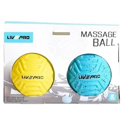 Набір мячиків для масажу MASSAGE BALL Блакитний Жовтий 6.8см (LP8507) - 1 - Robinzon.ua