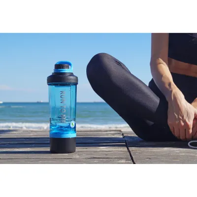 Шейкер спортивний з контейнером Casno 600 мл KXN-1199 з вінчиком Синій - 2 - Robinzon.ua