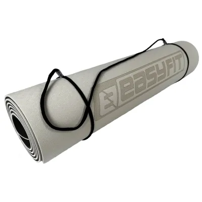 Килимок для йоги та фітнеса EasyFit TPE+TC 6мм двошаровий + Чохол сірий з чорним - 2 Килимок для йоги та фітнеса EasyFit TPE+TC 6мм двошаровий + Чохол сірий з чорним - 2 - Robinzon.ua