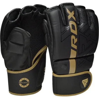 Перчатки для ММА RDX F6 KARA Matte Golden M (капа в комплекте) - 2 Перчатки для ММА RDX F6 KARA Matte Golden M (капа в комплекте) - 2 - Robinzon.ua