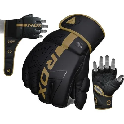 Рукавиці для ММА RDX F6 KARA Matte Golden L (капа у комплекті) - 6 Рукавиці для ММА RDX F6 KARA Matte Golden L (капа у комплекті) - 6 - Robinzon.ua