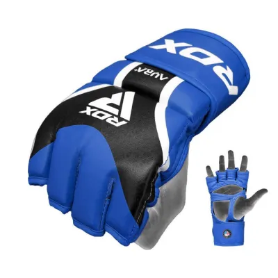 Рукавиці для ММА RDX AURA PLUS T-17 Blue/Black M (капа у комплекті) - 5 - Robinzon.ua