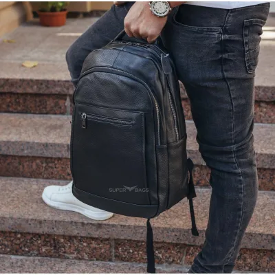 Мужской кожаный рюкзак для ноутбука и поездок Tiding Bag B2-1357A черный - 1 Мужской кожаный рюкзак для ноутбука и поездок Tiding Bag B2-1357A черный - 1 - Robinzon.ua