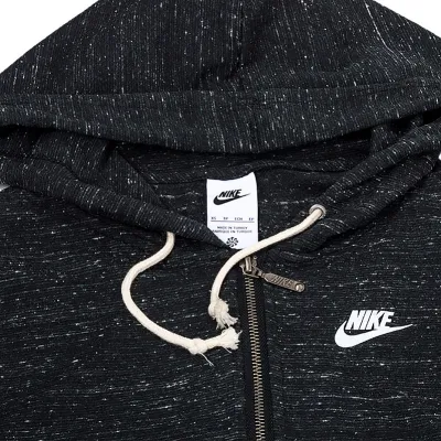 Женская Толстовка Nike W NSW GYM VNTG EASY FZ HOODIE Черный XS (DM6386-010 XS) - 2 - Robinzon.ua