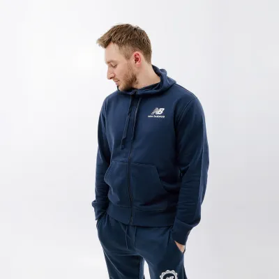 Мужская Куртка New Balance Essentials Stacked Logo FZ Синий XL (7dMJ31536NNY XL) - 4 - Robinzon.ua