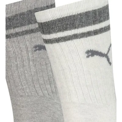 Носки Puma Unisex Crew Regular Stripe 2-pack 43-46 white/gray 261058001-002 - 1 Носки Puma Unisex Crew Regular Stripe 2-pack 43-46 white/gray 261058001-002 - 1 - Robinzon.ua