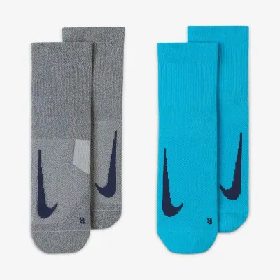 Шкарпетки Nike Multiplier Running Ankle 2-pack 34-38 grayblue SX7556-923 - 1 - Robinzon.ua