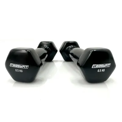 Гантель для фитнеса 0.5 кг EasyFit с виниловым покрытием черная - 1 Гантель для фитнеса 0.5 кг EasyFit с виниловым покрытием черная - 1 - Robinzon.ua