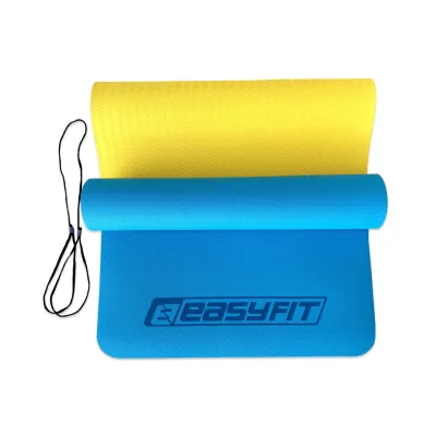 Килимок для йоги та фітнесу EasyFit TPE+TC 6 мм двошаровий синій-жовтий - 1 Килимок для йоги та фітнесу EasyFit TPE+TC 6 мм двошаровий синій-жовтий - 1 - Robinzon.ua