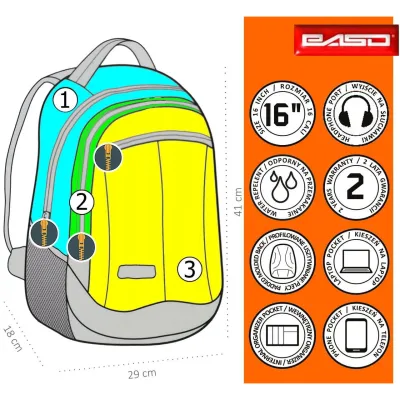 Міський рюкзак 22L PASO - 6 - Robinzon.ua
