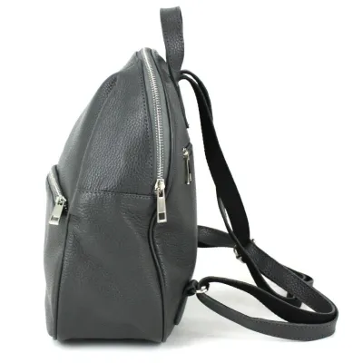 Шкіряний жіночий рюкзак Borsacomoda сірий 9 л - 4 - Robinzon.ua