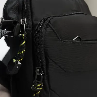 Чоловіча сумка на плече Lanpad чорна - 4 - Robinzon.ua