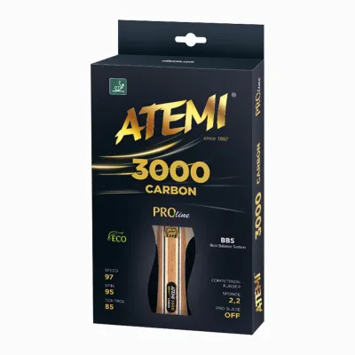 Ракетка для настольного тенниса ATEMI 3000 анатомическая Carbon ECO-Line (4740152100543) - 1 - Robinzon.ua