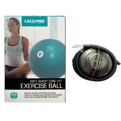 Фитбол укрепленный LivePro ANTI-BURST CORE-FIT EXERCISE BALL синій 65см LP8201-65 - 1 - Robinzon.ua