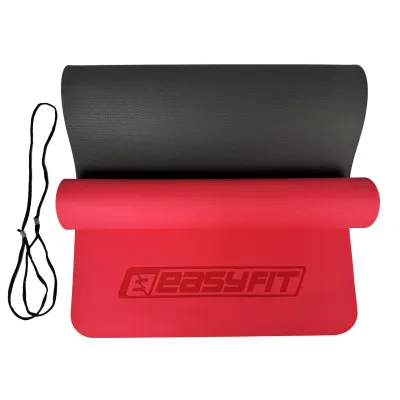 Килимок для йоги та фітнесу EasyFit TPE+TC 6мм двошаровий червоний-чорний - 1 Килимок для йоги та фітнесу EasyFit TPE+TC 6мм двошаровий червоний-чорний - 1 - Robinzon.ua