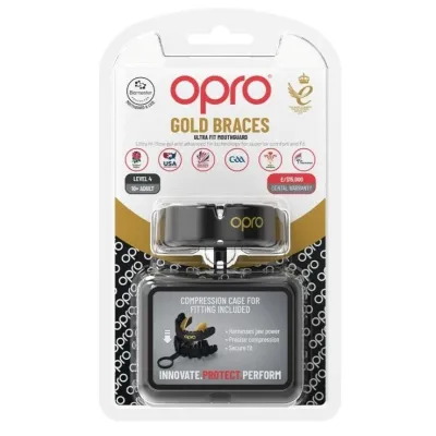 Капа OPRO Gold Braces під брекети доросла (вік 11+) Blackl/Gold (art.102506001) - 1 Капа OPRO Gold Braces під брекети доросла (вік 11+) Blackl/Gold (art.102506001) - 1 - Robinzon.ua